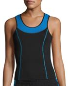 Mesh-inset Performance Tank, Blue/black