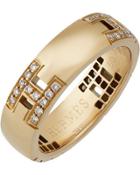 Hercules 18k Yellow Gold H Band Ring,