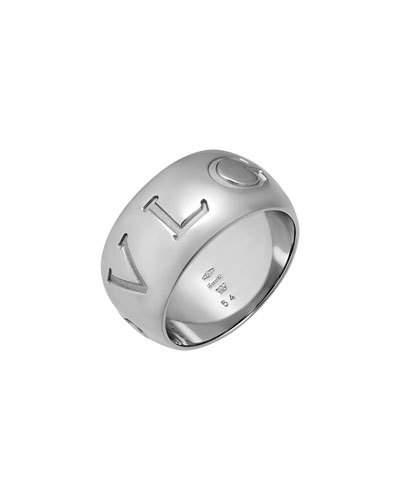 18k White Gold Monologo Band Ring,