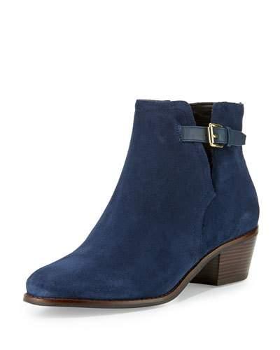 Willette Suede Buckle Bootie, Blue