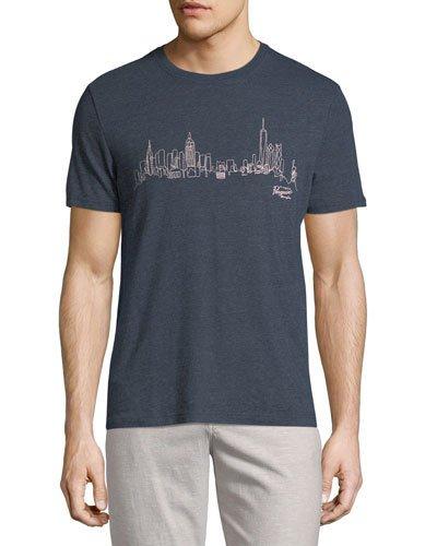 Embroidered Nyc Skyline Short-sleeve Tee