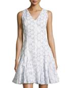 Sleeveless Fit-and-flare Tie-dye Dress, Frost Combo