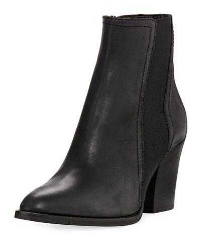 Faye Calf Side Gore Bootie, Black