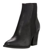 Faye Calf Side Gore Bootie, Black