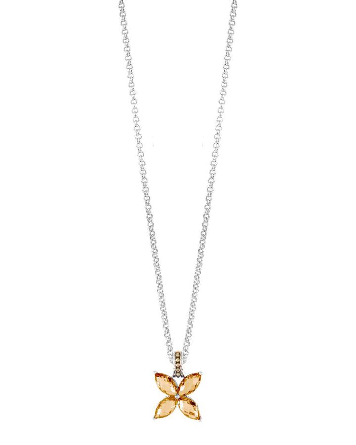 Kawung Cognac Quartz Pendant Necklace