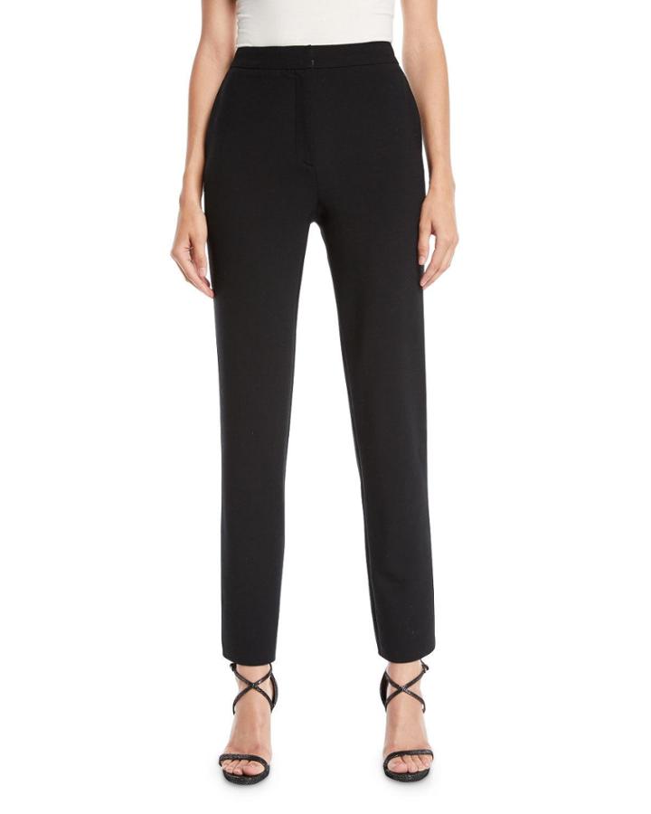Straight-leg Stretch-wool Pants