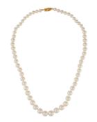 14k Yellow Gold Graduated Freshwater Pearl Necklace