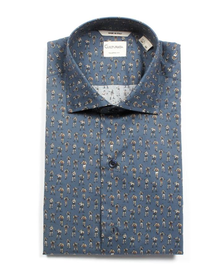 Men's Tailored Fit Retro Boxer-print Dress