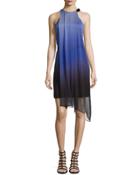 Sleeveless Flowy Ombre Cocktail Dress