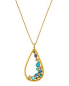 Pointelle Hue Pear Pendant Necklace