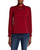 Tie-neck Keyhole Blouse