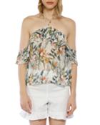 Carter Off-the-shoulder Floral Ruffle Top