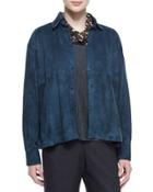 Lightweight Suede A-line Blouse