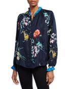 Bellisima Silk Twill Ruffle Blouse