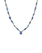 24k Mixed-stone Necklace, Blue