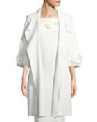 Margit Open-front 3d Rose Topper Coat