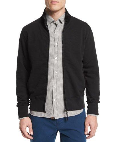 Full-zip Cotton Track Jacket, Black