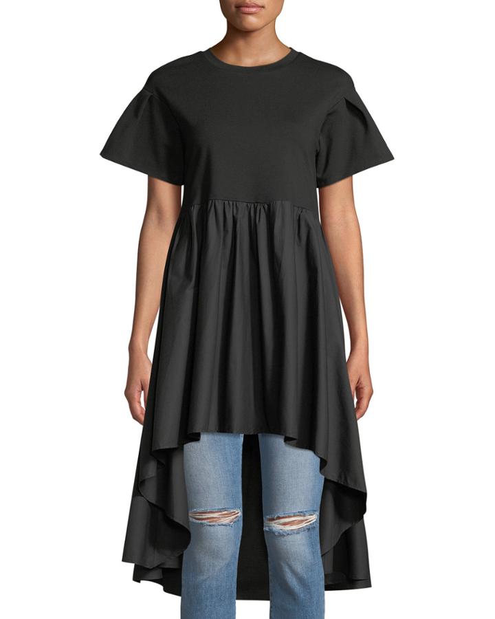 Short-sleeve Dramatic High-low Top