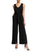 French Terry Sleeveless Tie-waist Jumpsuit