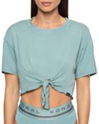 Crystal Cropped Tie-front Tee