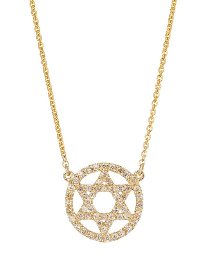 14k Diamond Star-of-david Pendant Necklace