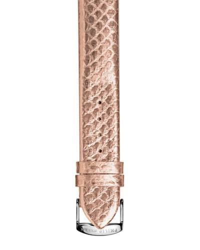18mm Snakeskin Watch Strap, Rose Gold