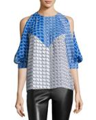 Two-tone Printed Cold-shoulder