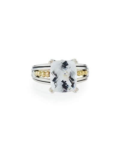 Prism Cushion-cut White Topaz Ring,