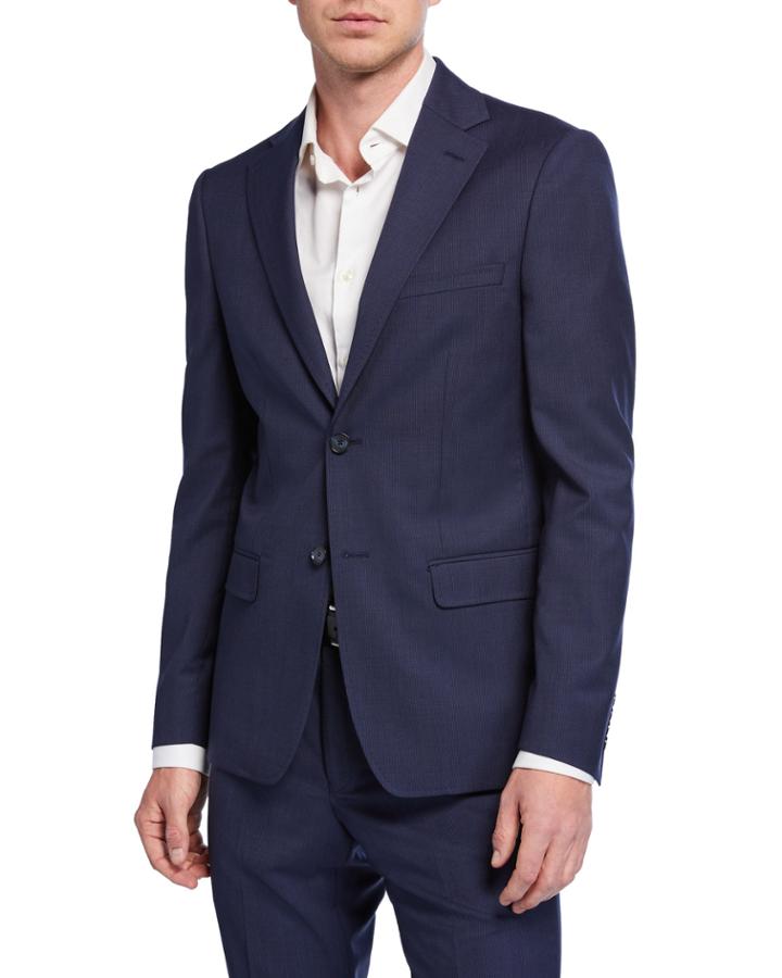 Men's Slim-fit Pinstripe Wool