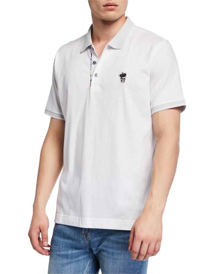 Men's Lucifer Contrast Skull Patch Polo