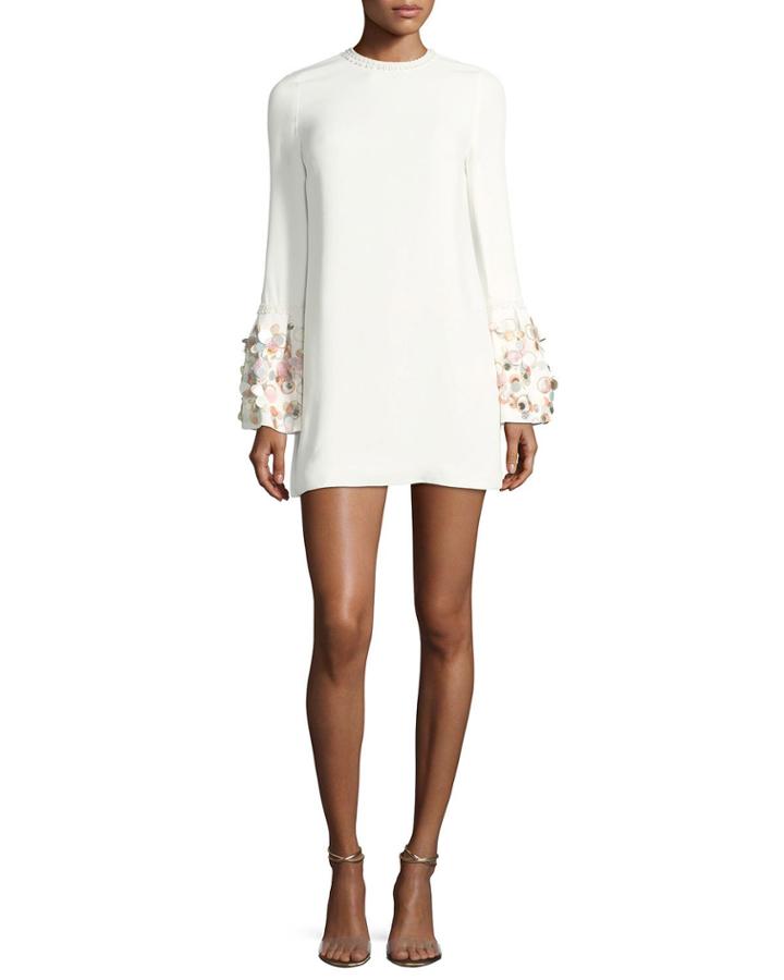 Bettina Embellished A-line Crepe Dress