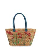English Garden Straw Tote Bag, Neutral