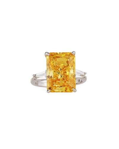 Emerald-cut Cz Canary Ring