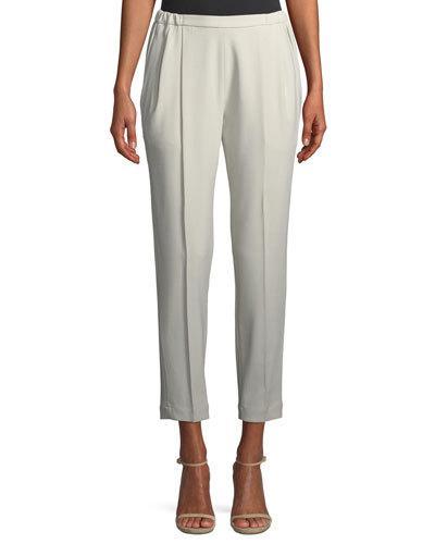 Cropped Fluid Twill Pants