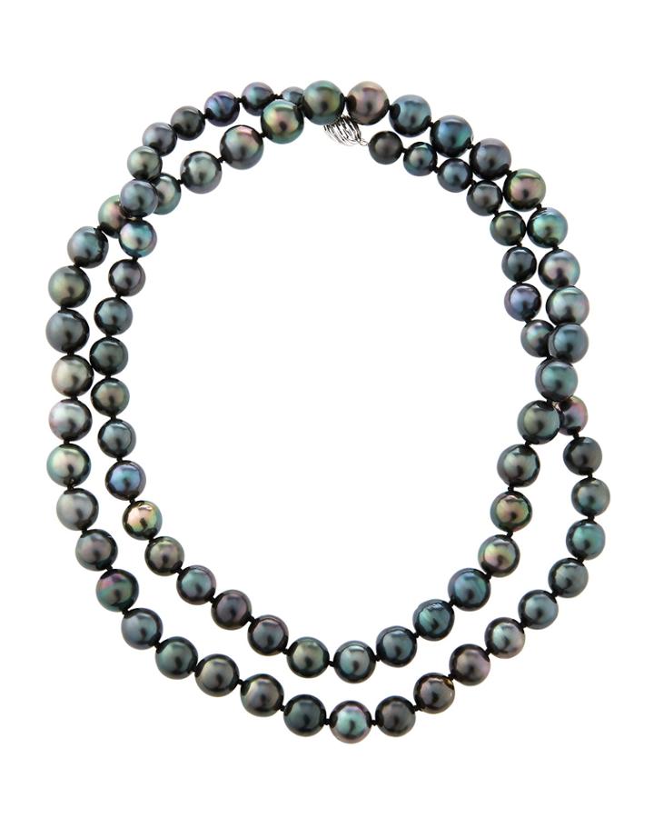 14k Oblong Tahitian Pearl Necklace