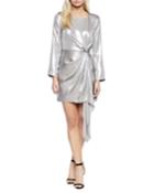 Shimmer Knotted Mini Cocktail Dress