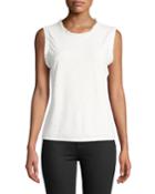 Heatset Pearly Ruffle-trim Tee