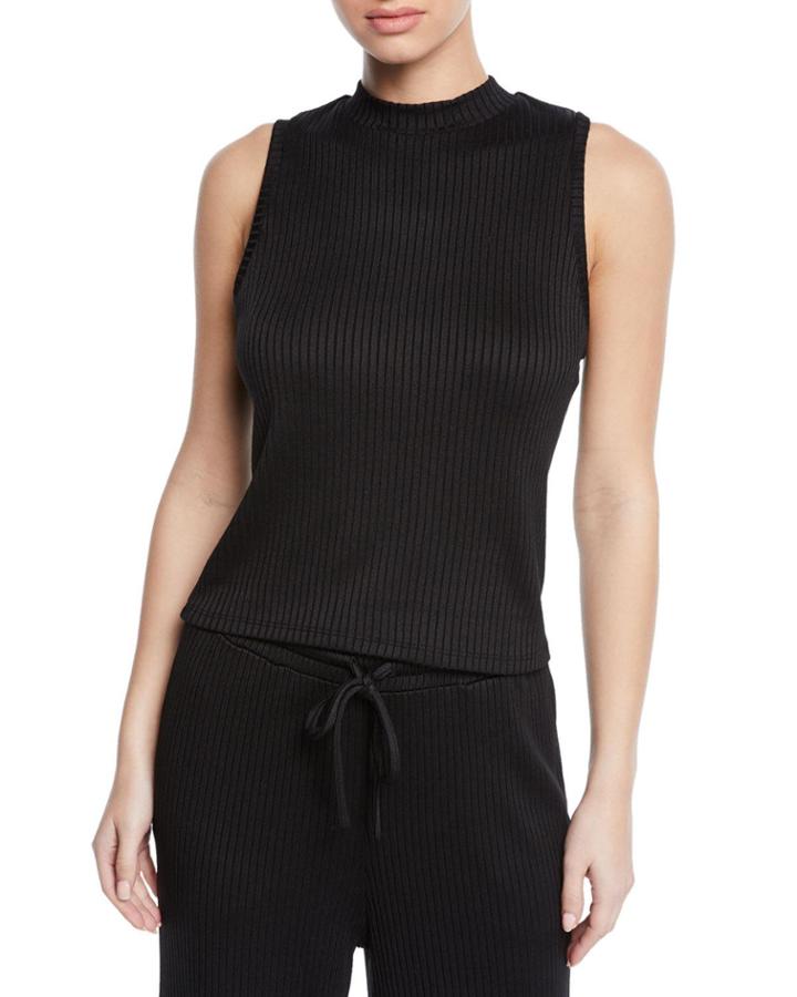 Ribbed High-neck Top