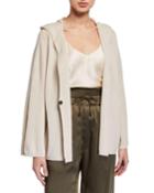 Ribbed Cashmere Hoodie Cardigan W/ Belt