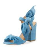 Cindy Knotted Suede Chunky-heel