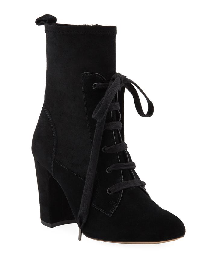 Hacken Suede Victorian Lace-up Booties