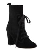 Hacken Suede Victorian Lace-up Booties