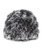 Annabelle New York Knitted Rabbit-fur Hat, Black Snowtop, Women's, Black