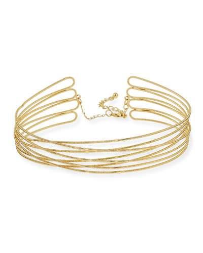 Multi-row Twisted Choker, Gold
