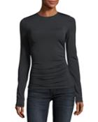 Crewneck Long-sleeve Travel Jersey Ruched