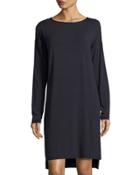 Leather-trim T-shirt Dres