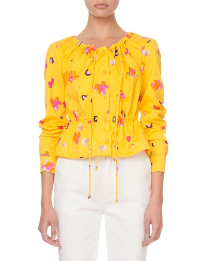 Agata Long-sleeve Painterly Floral Blouse
