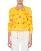 Agata Long-sleeve Painterly Floral Blouse