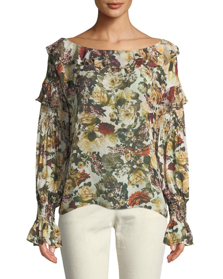 Once Upon A Time Floral-print Ruffled Top