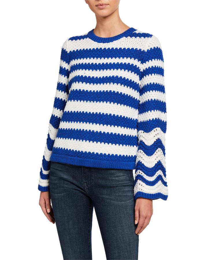 Alivia Textured Bell-sleeve Pullover